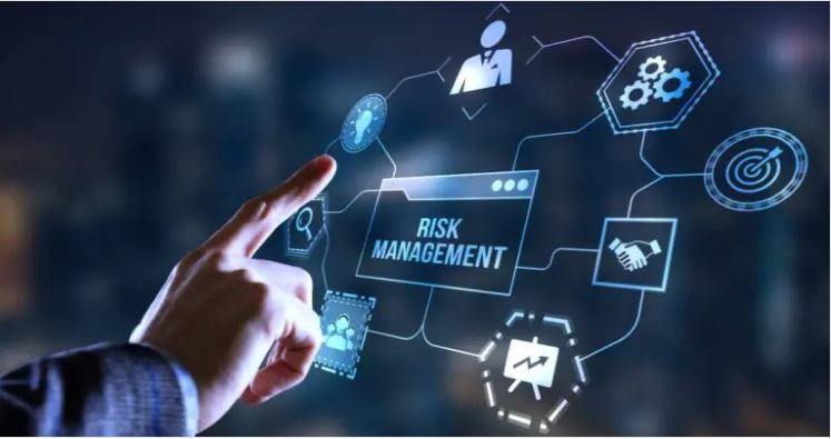 Comprehensive risk management digital interface with interconnected risk assessment tools and analytics